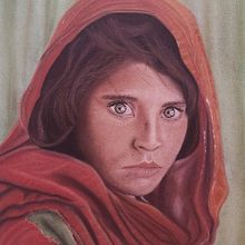 Retrato Niña Afgana- Pastel. Fine Arts, and Painting project by Sandra García Morales - 07.22.2022