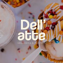 Heladería & Postres Dell´atte del curso: Dirección de arte y branding gastronómico. Design, Br, ing, Identit, Graphic Design, Advertising, Art Direction, Design Management, Packaging, Logo Design, and Digital Product Design project by Adrian Sossa Rojas - 07.22.2022