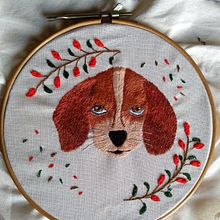 Meu projeto do curso: Retratos bordados de pet: pintura com linha. Bordado, Ilustração naturalista, Design têxtil e Ilustração tradicional projeto de Lúcia Helena - 23.07.2022