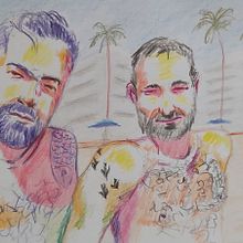 My project for course: Expressive Figure Drawing: Explore Lines, Shapes and Colors. Un projet de Beaux Arts, Dessin au cra, on, Dessin, Dessin de portrait, Dessin réaliste, Dessin anatomique , et Peinture gouache de Eduardo Peixoto - 22.07.2022