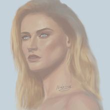 Portrait of Sophie Turner. Un progetto di Illustrazione tradizionale, Pittura, Illustrazione digitale, Pittura digitale e Manga di Noah Gray - 10.07.2022