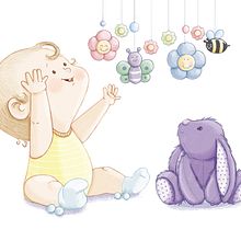 Baby. Un proyecto de Ilustración tradicional, Publicidad, Diseño, Diseño de personajes y Literatura infantil						 de Elmira Eskandari - 23.07.2022