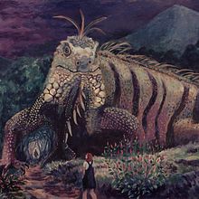 Giant lizard painting. Fine Arts, and Painting project by Erin Johnson - 07.21.2022