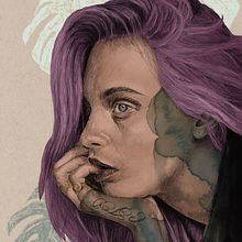 Mi proyecto del curso: Retrato ilustrado con Procreate. Un proyecto de Ilustración tradicional, Ilustración vectorial, Ilustración digital y Dibujo de Retrato de Roser LP - 24.07.2022