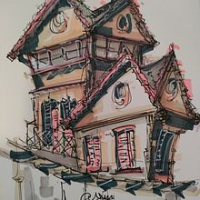 Mi proyecto del curso: Dibujo arquitectónico expresivo con marcadores de colores. Sketching, Drawing, Architectural Illustration, Sketchbook & Ink Illustration project by laura_perez_arnaez - 07.24.2022