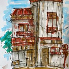 My project for course: Expressive Architectural Sketching with Colored Markers. Sketching, Drawing, Architectural Illustration, Sketchbook & Ink Illustration project by Khaerunnisaa Khaerunnisaa - 07.25.2022