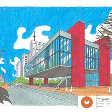 My project for course: Architectural Illustration: Humanize the Design of a Space. Projekt z dziedziny Design,  Architektura, Architektura krajobrazu,  R i sunek architektoniczn użytkownika Karin Kozlová - 23.07.2022
