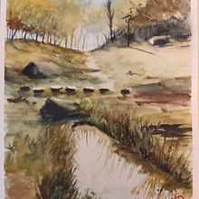 Il mio progetto del corso: Paesaggi naturali ad acquerello. Fine Arts, Painting, and Watercolor Painting project by mrov5903 - 07.26.2022
