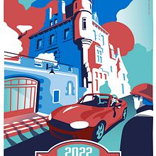 CARTEL RALLYE TURÍSTIC 2022 (Automòbil Club d'Andorra). Un progetto di Illustrazione tradizionale, Design di poster  e Pubblicità di Juanma García Escobar - 26.07.2022