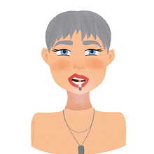 Girl with a cigarette. Un proyecto de Ilustración digital de mariarciszewska - 26.07.2022