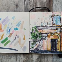Meu projeto do curso: Desenho arquitetônico expressivo com marcadores coloridos. Sketching, Drawing, Architectural Illustration, Sketchbook, Ink Illustration, and Traditional illustration project by Игорь Негода - 07.28.2022