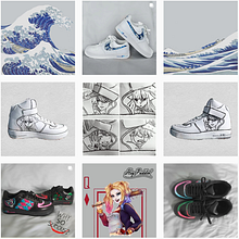 custom shoes. Un proyecto de Diseño de calzado, Pintura y Pintura acrílica de indra Taba - 28.07.2022