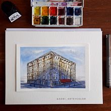 Mi proyecto del curso: Dibujo arquitectónico con acuarela y tinta. Un projet de Esquisse , Dessin, Aquarelle, Illustration architecturale, Carnet de croquis et Illustration à l'encre de Adriana Salgado - 28.07.2022
