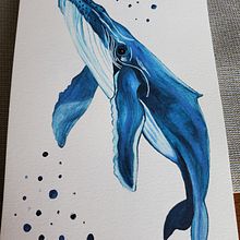 Blue Whale. Projekt z dziedziny Trad, c i jna ilustracja użytkownika Sheila Martinez - 29.07.2022