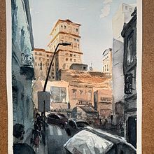 Porto Alegre, Historic Center (2). Watercolor Painting, Sketching, Ink Illustration, and Architectural Illustration project by Giancarlo Machado - 07.28.2022