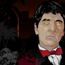 tony montana. Traditional illustration, Vector Illustration, Poster Design, and Digital Illustration project by Alexander Acosta - 07.25.2022
