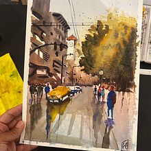 My project for course: Urban Landscapes in Watercolor. Un projet de Beaux Arts, Aquarelle et Illustration architecturale de atilla aydemir - 29.07.2022