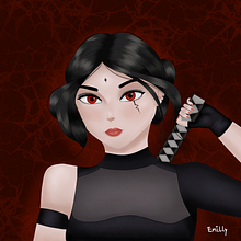 Mystic Warrior. Traditional illustration, Character Design, Graphic Design, Character Animation, Drawing, Digital Illustration, Artistic Drawing, and 3D Character Design project by Emilly Lustosa - 07.29.2022