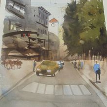 My project for course: Urban Landscapes in Watercolor. Fine Arts, Watercolor Painting, and Architectural Illustration project by Betty Mounce - 07.29.2022