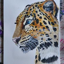 LEOPARD portrait in watercolor. Un progetto di Illustrazione tradizionale, Disegno e Pittura ad acquerello di Henriëtte Doornwaard - 28.07.2022
