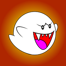 Boo (fantasma Super Mario Bros). Traditional illustration, and Graphic Design project by Pedro Gardner - 08.01.2022