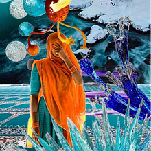 Digital Collage: The River of beliefs. Traditional illustration, Collage, Digital Illustration, Digital Marketing, Instagram, 3D Animation, 3D, and Concept Art project by Charito Balseca - 07.30.2022