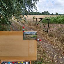 Mein Kursprojekt: Pleinairmalerei in Öl für Anfänger: Malen unter freiem Himmel. Projekt z dziedziny  Sztuki piękne,  Malarstwo i Malarstwo olejowe użytkownika farbenundklang - 01.08.2022