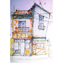 Mi proyecto del curso: Dibujo arquitectónico expresivo con marcadores de colores. Un progetto di Bozzetti, Disegno, Illustrazione architettonica, Sketchbook e Illustrazione con inchiostro di Luis Abreu - 02.08.2022