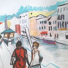 Mon projet du cours : Esquisse urbaine : dessinez une ville en mouvement . % christelle22 tarafından hazırlanan Geleneksel illüstras, on, Eskiz çizimi, Çizim, Sulubo, a Resim, Mimari İllüstras, on, Ve Eskiz defteri projesi - 08.02.2022