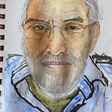 Meu projeto do curso: Caderno de retratos em aquarela. Un projet de Peinture, Aquarelle, Dessin de portrait , et Carnet de croquis de Norico Kayano Nobrega - 02.08.2022
