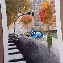 Paisajes urbanos en acuarela. Un proyecto de Bellas Artes, Pintura a la acuarela e Ilustración arquitectónica de Brenda Santos - 02.08.2022