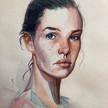 My project for course: Artistic Portrait with Watercolors. Fine Arts, Painting, Watercolor Painting, and Portrait Drawing project by alund - 07.29.2022