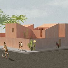 Meu projeto do curso: Representação gráfica de projetos arquitetônicos. Architecture, Graphic Design, Interior Architecture, Interior Design, L, scape Architecture, Collage, Digital Architecture, and Architectural Illustration project by clarascard - 08.03.2022