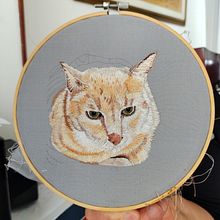 Mi proyecto del curso: Retratos bordados de mascotas: pinta con hilo. Embroider, Naturalistic Illustration, and Textile Design project by MARTHA LIZARAZO - 07.27.2022