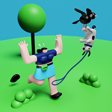 Bird Stole My Dog. 3D, Design de personagens, Modelagem 3D, Design de personagens 3D, e 3D Design projeto de Maciej Łazowski - 04.08.2022