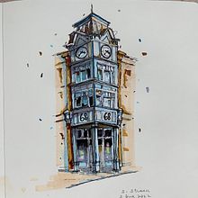 My project for course: Expressive Architectural Sketching with Colored Markers. Sketching, Drawing, Architectural Illustration, Sketchbook & Ink Illustration project by Sylvia Strauss - 08.04.2022