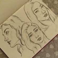 Mi primer Proyecto de Retrato. Un proyecto de Bocetado, Dibujo, Dibujo de Retrato, Dibujo artístico y Sketchbook de la_artista_del_lunar - 04.08.2022