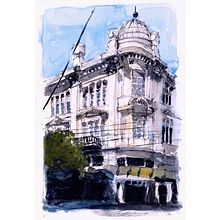 My project for course: Architectural Sketching with Watercolor and Ink. Sketching, Drawing, Watercolor Painting, Architectural Illustration, Sketchbook & Ink Illustration project by Nikos Sinis - 08.04.2022