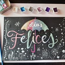 Mi proyecto del curso: Lettering con acuarelas metálicas. Lettering, Pintura em aquarela, H, e Lettering projeto de Gabriela García Guevara - 04.08.2022