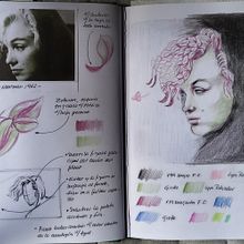 Marilyn Monroe. Ilustração tradicional, Desenho a lápis, Desenho de retrato, Desenho artístico, e Desenho com lápis de cor projeto de Ana Maria Aranda - 30.07.2022