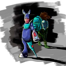 bunny space. Traditional illustration project by K Souza - 08.04.2022