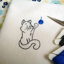 Gatinho em bordado livre. Een project van Craft y Borduurwerk van camilamhs - 06.08.2022