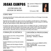 Meu projeto do curso: Currículo para criativos: crie seu CV e carta de apresentação . Un proyecto de Consultoría creativa, Gestión del Portafolio, Comunicación y Business de Joana Campos - 05.08.2022
