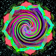 Psychedelic Vaporwave Mandala. Motion Graphics, Photograph, Post-production, and Animation project by chrys_schwarz - 07.24.2022