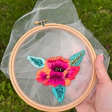 Meu projeto do curso: Bordado freestyle em tule para iniciantes. Accessor, Design, Embroider, Botanical Illustration, and Textile Design project by Юлия Завада - 08.06.2022
