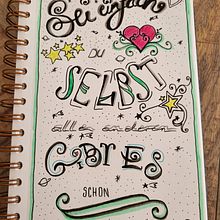 Mein Kursprojekt: Kreative Doodles und Handlettering für Anfänger. Traditional illustration, Lettering, Drawing, H, and Lettering project by Carmen Beck - 08.07.2022