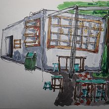 My project for course: Expressive Architectural Sketching with Colored Markers. Sketching, Drawing, Architectural Illustration, Sketchbook & Ink Illustration project by niven - 08.08.2022