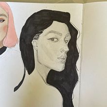Mon projet du cours : Carnet de portraits : explorez le visage humain. Esboçado, Desenho, Desenho de retrato, Desenho artístico, e Sketchbook projeto de nephtys17 - 08.08.2022