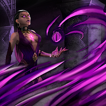 This is my art of the character Reyna, from the game Valorant. But with a very different design from the original.. Un progetto di Illustrazione tradizionale, Illustrazione digitale e Disegno digitale di Vitor Davit - 08.08.2022