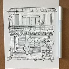 My project for course: Expressive Architectural Sketching with Colored Markers. Projekt z dziedziny Sketching,  R, sunek,  R, sunek architektoniczn, Sketchbook,  R, sunek atramentem, Trad, c, jna ilustracja,  Architektura,  Sztuki piękne, Kreat i wność użytkownika S. Hakey - 08.08.2022